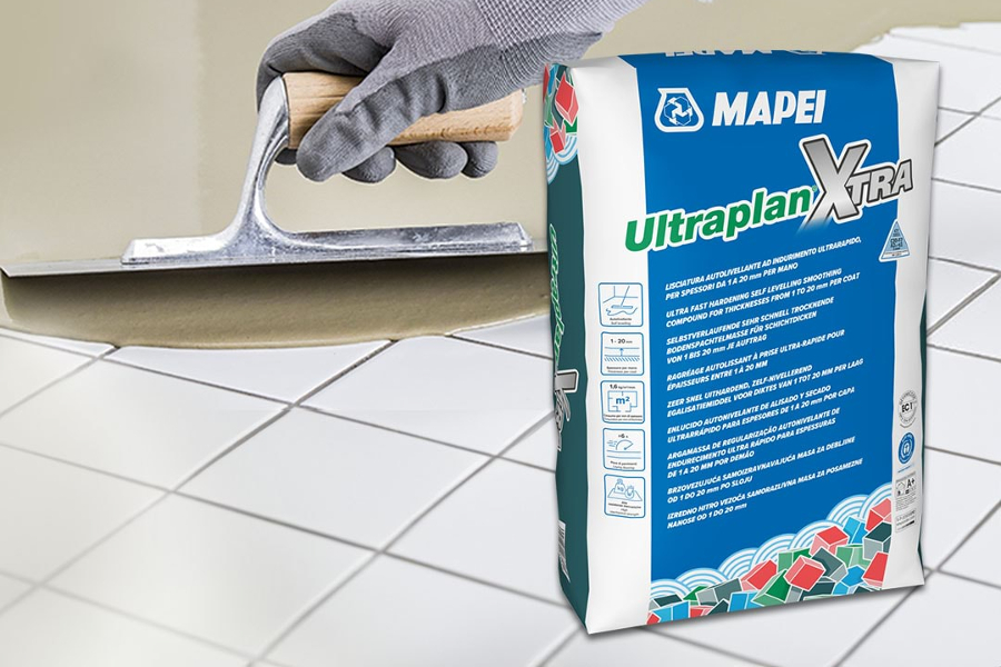 Modul de aplicare a sapei autonivelante Ultraplan Xtra de la MAPEI