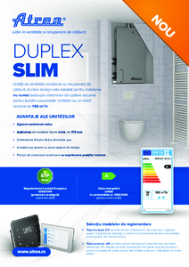 Recuperatoare de caldura centralizate DUPLEX Slim - prezentare generala