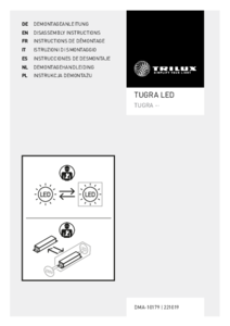 Corpuri de iluminat liniare, cilindrice TRILUX TUGRA cu LED - instructiuni de montaj