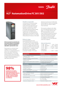 Convertizor de frecventa Danfoss VLT® AutomationDrive FC 301/302 - fisa tehnica