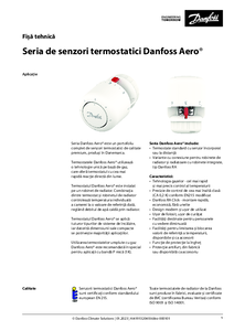 Termostat mecanic pentru calorifere Danfoss Aero™ - fisa tehnica