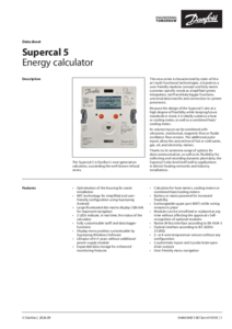 Calculator de energie pentru senzorii de debit utilizati in cladirile comerciale Danfoss Supercal™ 5 - fisa tehnica