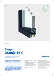 Sistem de profile PVC pentru ferestre si usi Deceuninck Elegant Grando - fisa tehnica