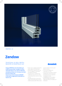 Sistem de profile PVC pentru ferestre si usi Deceuninck Zendow - fisa tehnica