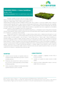 Sistem de casete Sedum ready-made E-Sedum Quick&Easy - fisa tehnica