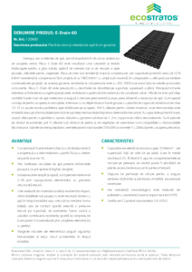 Placa de dren si retentie de apa 6 cm grosime E-Drain-60 - fisa tehnica