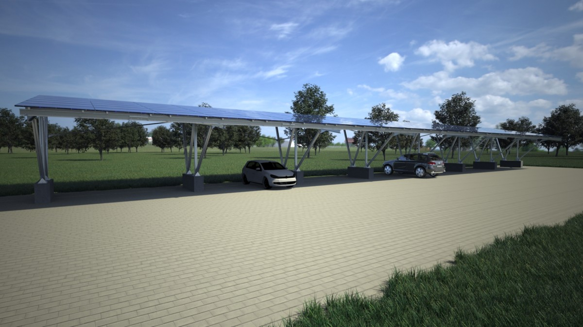 Sistem de montaj pentru panouri fotovoltaice tip parcare Carport FCP