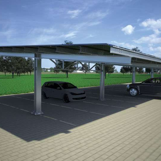 Sistem de montaj pentru panouri fotovoltaice tip parcare Carport ICP