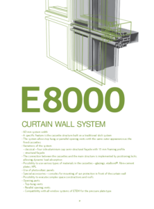 Sistem perete cortina E8000 - fisa tehnica