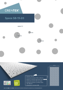 Placi din gips-carton Createx® colectia Infinity Space S8-15-20 - fisa tehnica