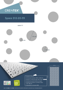 Placi din gips-carton Createx® colectia Infinity Space S12-20-35 - fisa tehnica