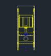 Sisteme de instalare incastrate pentru pisoare Geberit monolith - vedere frontala - detalii CAD