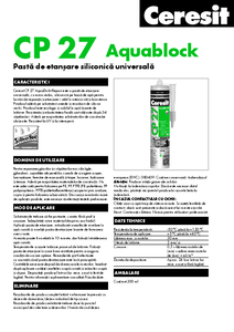 Ceresit CP 27 Aquablock - Pasta de etansare universala - fisa tehnica