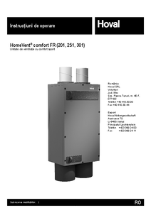 Hoval HomeVent® comfort FR (201, 251, 301)<br>Instructiuni de operare - ghid de executie