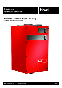 Hoval HomeVent® comfort FRT (251, 351, 451)<br>Instructiuni de instalare - instructiuni de montaj