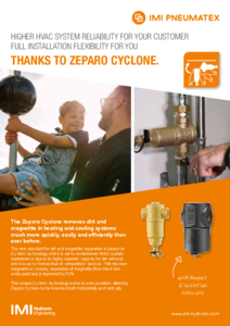 Aerisitoare automate si separatoare de namol cu tehnologie ciclonica Zaparo Cyclone - fisa tehnica