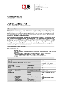 Vopsea antimicrobiana JUPOL Antimicrob pentru interior - fisa tehnica