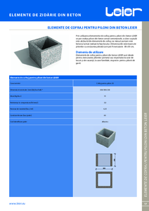 Elemente de cofraj din beton pentru piloni Leier - prezentare detaliata