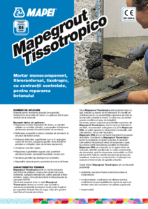 Mortar monocomponent fibraranforsat Mapegrout Tissotropico - fisa tehnica