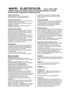 Vopsea pe baza de rasini acrilice Elastocolor Pittura (Paint) - fisa tehnica
