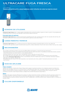 Vopsea polimerica Ultracare Fuga Fresca pentru reimprospatarea culorii chiturilor de rosturi pe baza de ciment - fisa tehnica