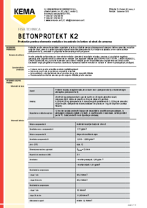 Mortar pentru protectia elementelor metalice impotriva coroziunii Betonprotekt K2 - fisa tehnica