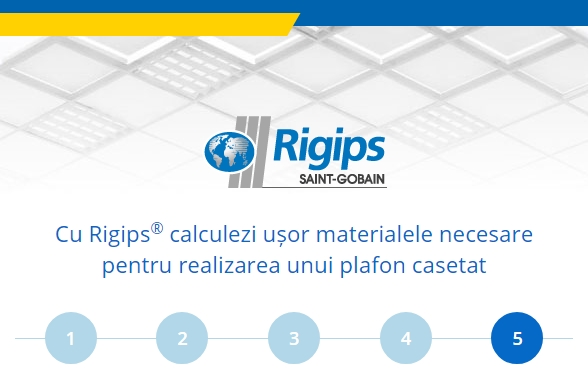 Calculatorul Rigips® - necesarul de materiale pentru realizarea unui plafon casetat