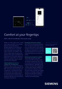 Noile termostate Siemens RDF4xxBN si RDF4xxMB (engleza) - prezentare generala