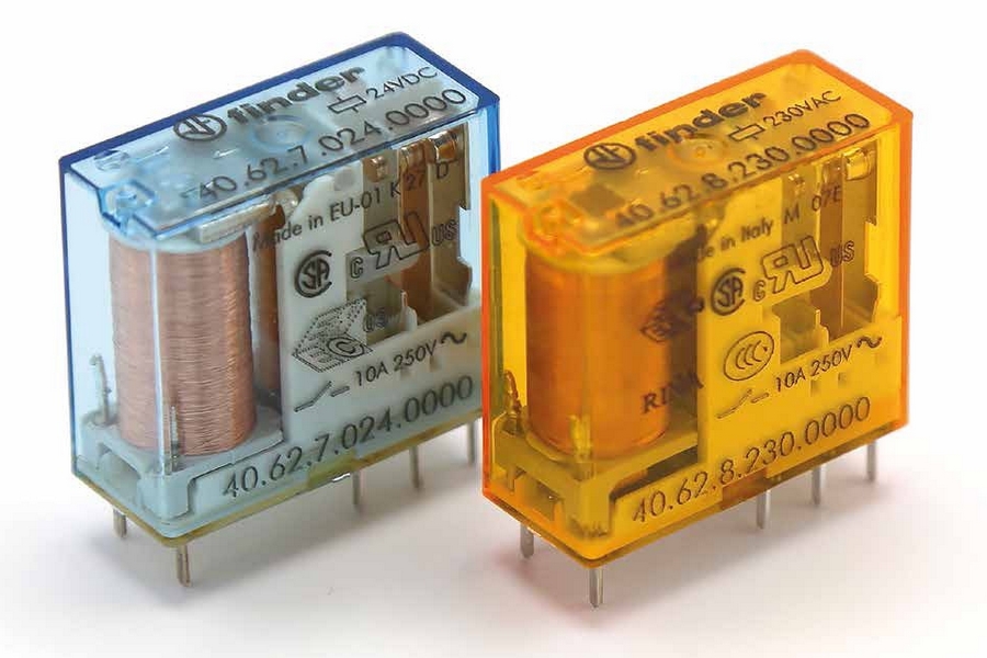 Noul releu miniaturizat implantabil (PCB) Finder Tipul 40.62 cu bobina in C.A.