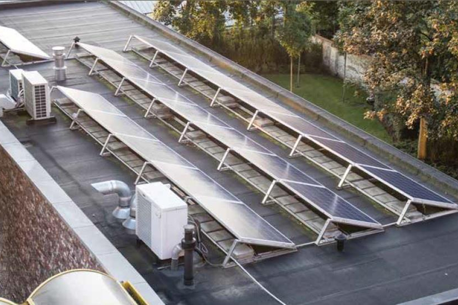 ISOVER Profi Terrasse PHV pentru izolarea acoperisurilor terasa cu panouri fotovoltaice