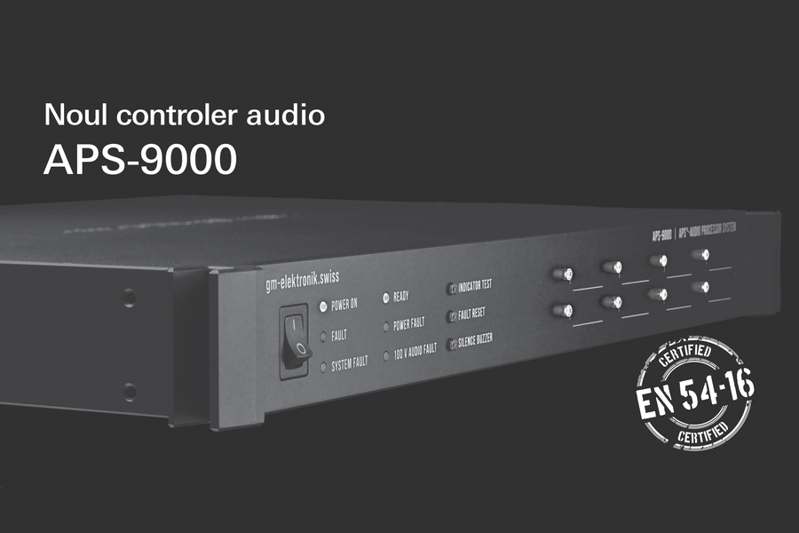Schrack Seconet lanseaza noul controler audio APS-9000 de la G+M Elektronik pentru sisteme de evacuare vocala si adresare publica