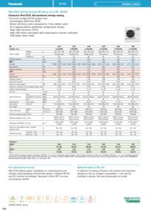 Unitati exterioare Panasonic Mini ECOi LE2 de inalta eficienta 4-6 HP (R410A)<br>(General Catalogue 2023/2024, pag. 254) - fisa tehnica