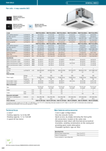 Unitati fan-coil tip caseta cu 4 cai Panasonic (AC)<br>(General Catalogue 2023/2024, pag. 462) - fisa tehnica