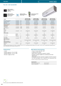 Unitati fan-coil de perete Panasonic (AC)<br>(General Catalogue 2023/2024, pag. 468) - fisa tehnica