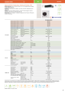 Pompa de caldura Aquarea EcoFleX monofazic ADF pentru incalzire si racire (R32)<br>(General Catalogue 2024/2025, pag. 61) - fisa tehnica