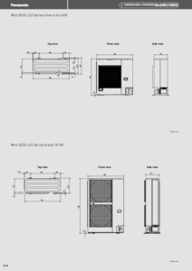 Dimensiuni - Sisteme VRF comerciale<br>(General Catalogue 2024/2025, pag. 616-632) - prezentare detaliata