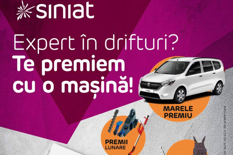Campania promotionala Siniat: Expert in drifturi? Te premiem cu o masina!