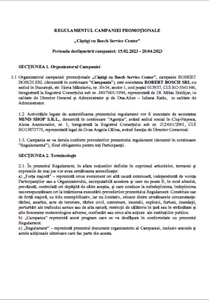 Regulamentul campaniei promotionale: Castiga cu Bosch Service Center - prezentare detaliata