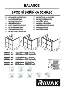 Mobilier pentru chiuvete SD Balance 500, 600, 800 - instructiuni de montaj