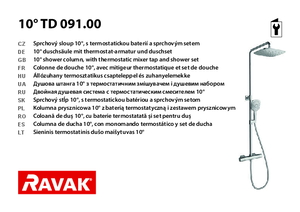 Coloana de dus RAVAK 10° TD 091.00/150 - instructiuni de montaj
