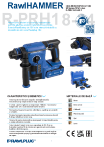 Ciocan rotopercutor SDS-PLUS cu acumulator Rawlplug R-PRH18-24 - fisa tehnica