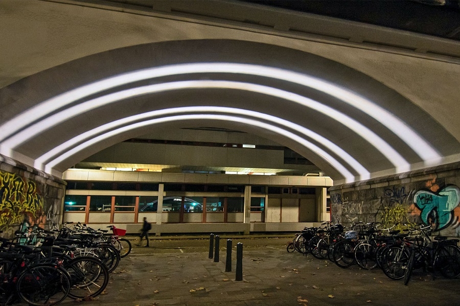iGuzzini Trick lighting used in North of Rotterdam, Holland - A new life for the Hofbogen railway