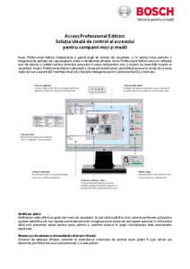 APE/CCTV software pentru controlul accesului - prezentare generala