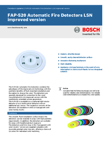 Detector automat de incendiu Bosch FAP-520 - prezentare detaliata