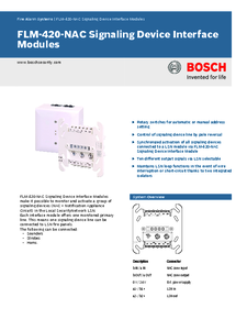 Modul Bosch de interfata pentru dispozitive de semnalizare FLM-420-NAC - prezentare detaliata