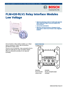 Modul Bosch de interfata cu relee de joasa tensiune FLM-420-RLV1 - prezentare detaliata