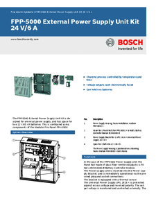 Kit unitate de alimentare electrica externa Bosch FPP-5000 24 V/6 A - prezentare detaliata