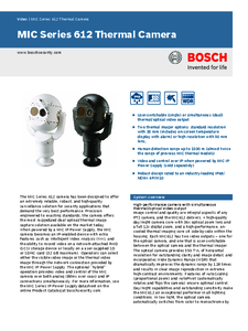 Camera de supraveghere analogica termala Bosch MIC 612 - prezentare detaliata