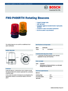 Girofare Bosch FNS-P400 RTH - prezentare detaliata