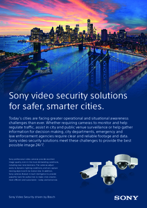 Camere de supraveghere video Sony pentru orase mai sigure si mai inteligente - prezentare generala
